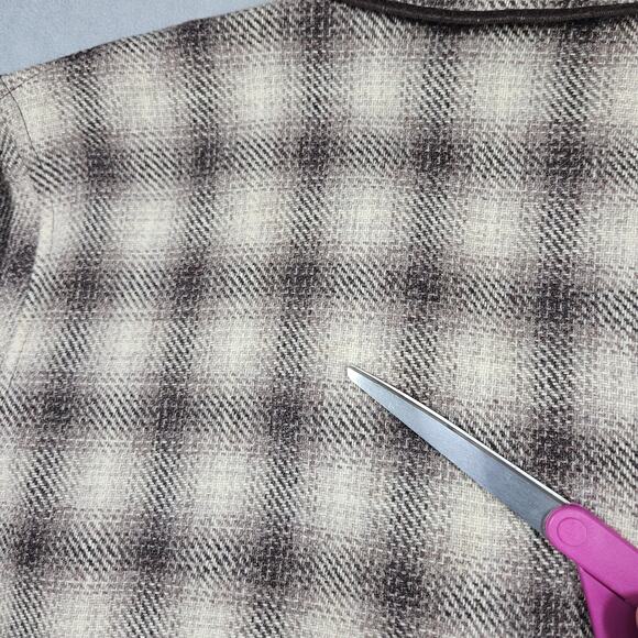 Vtg Banana Republic Shacket Womens S Oversized Alpaca Mohair Plaid Jacket Brown - Picture 15 of 16